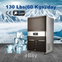 Stainless Steel Commercial 130Lbs Undercounter Ice Maker Machine Air Cooled Cube