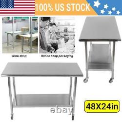 Stainless Steel Commercial Catering Table Work Bench Food Prep Kitchen Shelf US
