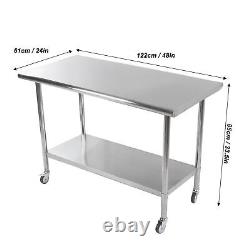 Stainless Steel Commercial Catering Table Work Bench Food Prep Kitchen Shelf US
