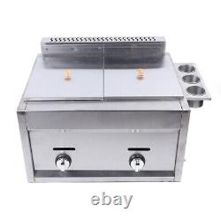 Stainless Steel Commercial Countertop Gas Fryer Deep Fryer Propane(LPG) 2 Basket