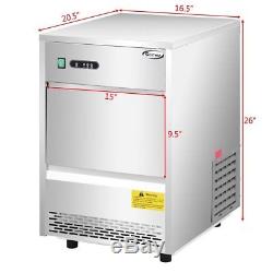 Stainless Steel Commercial Ice Maker 70LB/24h Freestanding Portable Ice Machine