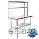 Stainless Steel Commercial Kitchen Prep Table with Double Overshelf- 30 x 48