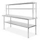 Stainless Steel Commercial Kitchen Prep Table With Double Overshelf 30 X 72