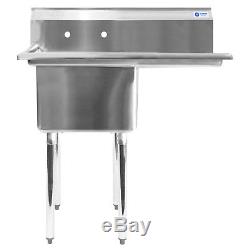 Stainless Steel Commercial Kitchen Utility Sink with Drainboard 39 wide