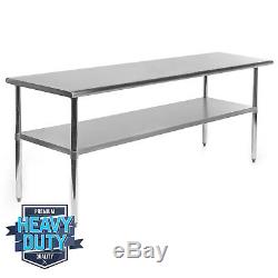 Stainless Steel Commercial Kitchen Work Food Prep Table 24 x 72
