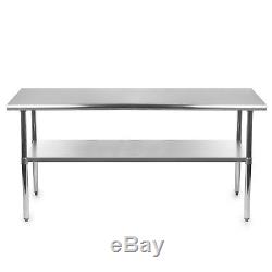 Stainless Steel Commercial Kitchen Work Food Prep Table 30 x 72