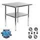 Stainless Steel Commercial Kitchen Work Food Prep Table With 4 Casters 24 X 30