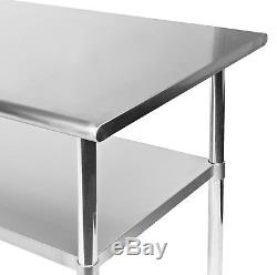 Stainless Steel Commercial Kitchen Work Food Prep Table with 4 Casters 24 x 48