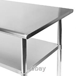 Stainless Steel Commercial Kitchen Work Food Prep Table with 4 Casters 30 x 48