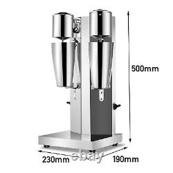 Stainless Steel Commercial Milk Shake Machine Double Head Drink Mixer 110V 60HZ