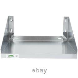 Stainless Steel Commercial Restaurant Wall Mount Microwave Shelf NSF 24 x 18