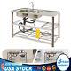 Stainless Steel Commercial Sink Utility Sink 2 Compartment Kitchen Withprep Table