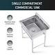 Stainless Steel Commercial Utility Sink With Basin Backsplash 23x18 Sink