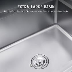 Stainless Steel Commercial Utility Sink with Basin Backsplash 23x18 Sink
