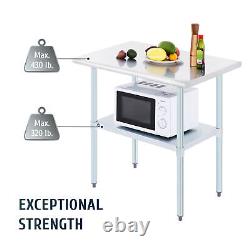 Stainless Steel Commercial Work Table Kitchen Table w Adjustable Shelf 36x24 in