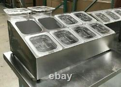 Stainless Steel Condiment Station Salsa Sauce Caddy 8 Container NSF Commercial