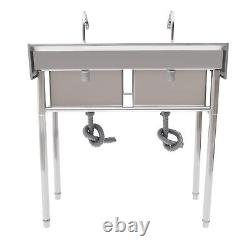 Stainless Steel Deep Twin Pot Wash Catering Sink Commercial Utility Kitchen Prep