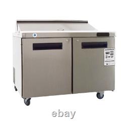Stainless Steel Double Door Food Prep Table Refrigerator-48 Inches Commercial Re