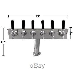 Stainless Steel Draft Beer Kegerator T-Tower- 6 Faucets Commercial Bar System