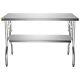 Stainless Steel Folding Table 48x30 Inch Commercial Prep Desk, Silver