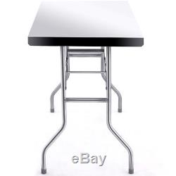 Stainless Steel Folding Work Table 48 L x 24 W 484lbs Capacity Commercial Home
