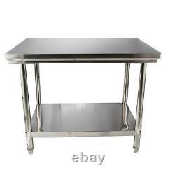 Stainless Steel Food Prep Table, Heavy Duty Commercial Kitchen Metal Table40x28