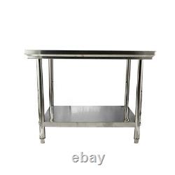 Stainless Steel Food Prep Table, Heavy Duty Commercial Kitchen Metal Table40x28