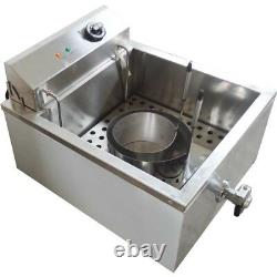 Stainless Steel Funnel Cake Mold Commercial Deep Fryer with 2 Ring Molds