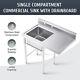 Stainless Steel Kitchen Sink With Drainboard 40x24x37 In Commercial Utility Sink