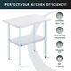 Stainless Steel Kitchen Table W Adjustable Shelf For Commercial Home Use 36x24