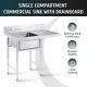 Stainless Steel Kitchen Workbench With 18x16 In Sink For Commercial & Home