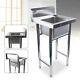 Stainless Steel One Compartment Commercial Kitchen Sink With Legs
