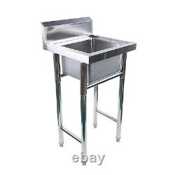 Stainless Steel One Compartment Commercial Kitchen Sink with Legs