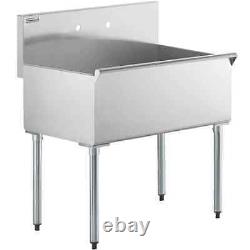 Stainless Steel One Compartment Commercial Utility Sink 36 x 21 x 14 Bowl