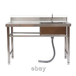 Stainless Steel Sink Bowl Commercial Kitchen Catering Prep Table +1 Compartment
