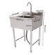 Stainless Steel Sink Commercial Restaurant Free Standing Sink With Faucet +drainer