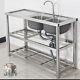 Stainless Steel Table Prep Sink Commercial Sink Kitchen Equipment 2 Compartment