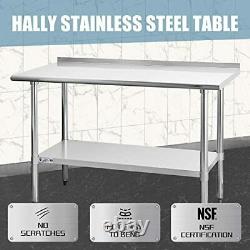 Stainless Steel Table for Prep & Work 24 x 60 Inches, NSF Commercial Heavy