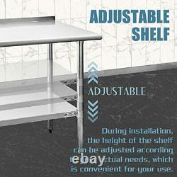 Stainless Steel Table for Prep & Work 24 x 60 Inches, NSF Commercial Heavy