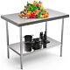 Stainless Steel Table For Prep Work Nsf Heavy Duty Commercial Kitchen 48x30