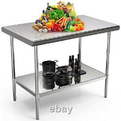 Stainless Steel Table for Prep Work NSF Heavy Duty Commercial Kitchen 48x30