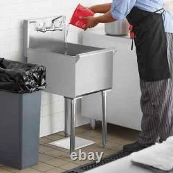 Stainless Steel Utility Sink Commercial Laundry Tub Freestanding Single Bowl 18
