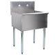 Stainless Steel Utility Sink Commercial Laundry Tub Freestanding Single Bowl 24