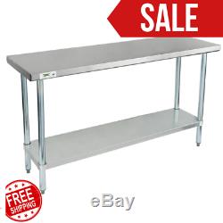 Stainless Steel Work Prep Shelf Table Commercial Restaurant 18 Gauge 18 x 60