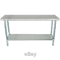 Stainless Steel Work Prep Shelf Table Commercial Restaurant 18 Gauge 18 x 60