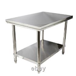Stainless Steel Work Prep Table Commercial Restaurant Kitchen withWheels