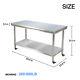 Stainless Steel Work Prep Table Station Commercial Kitchen Restaurant 200-500lbs