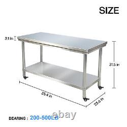 Stainless Steel Work Prep Table Station Commercial Kitchen Restaurant 200-500lbs