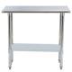 Stainless Steel Work Table With Undershelf, 36 X 24 Inch Commercial Kitchen Work