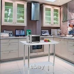 Stainless Steel Work Table with Undershelf 36 x 18 inch Commercial Kitchen Wo